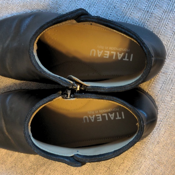 Italeau black leather womens ankle boots size 39.5 - Picture 4 of 5
